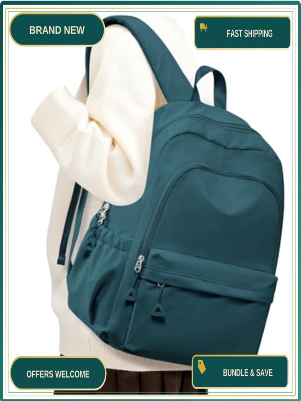 School Backpack 24L Nylon Laptop Daypack Teens